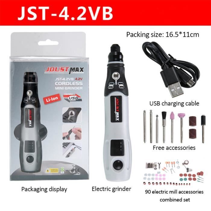 Mini Perceuse Sans Fil 3 Vitesses Mucek - Rechargeable Pour Bricolage, Avec Tête De Désherbage