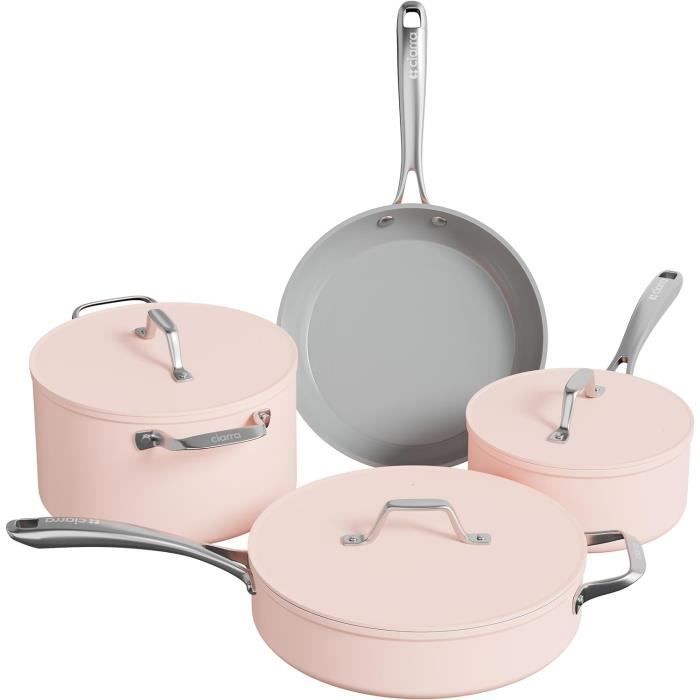 ACTUEL Batterie de cuisine amovible 6 pièces en aluminium noir pas cher