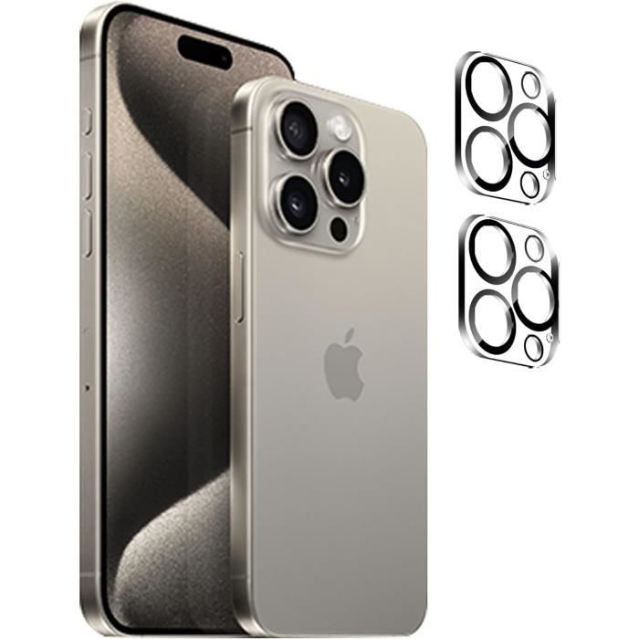 2 Pièces Verre Trempé Conçu pour iPhone 15 Pro Max,2 Pièces Caméra