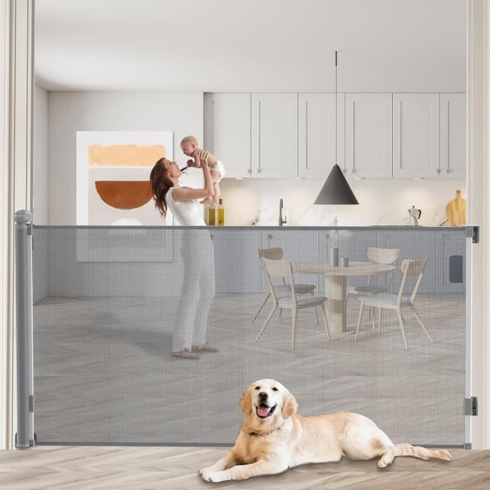 KEDIA. Barrière De Sécurité Rétractable Escalier Pour Bébés Enfant Et