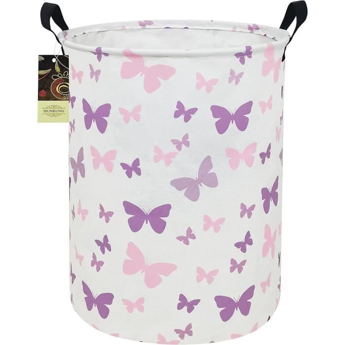 FANSU Grand Panier à Linge Pliable Fraise – 43L, Imperméable Avec Poignées – Rangement Jouets/Vêtements