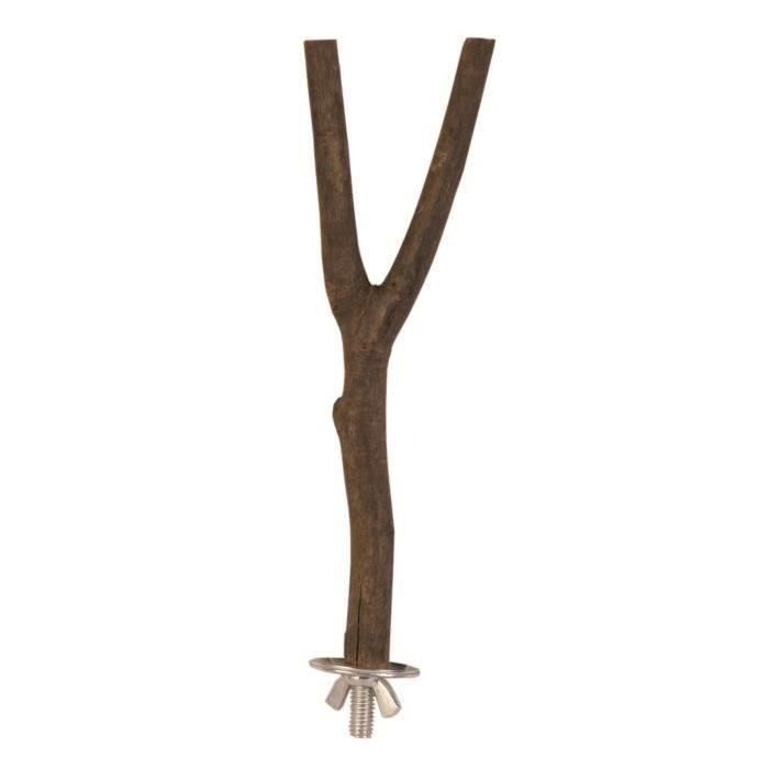 Perchoir Natural Living Ø25mm - TRIXIE - Pour oiseau - En bois naturel - En forme de Y - Avec vis de fixation
