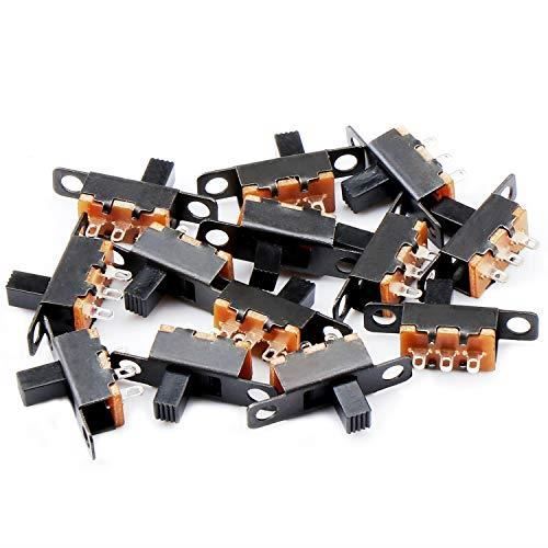 Lot De 20 Interrupteurs à Glissière SP3T - 12V 100mA, Taille 13x3,5 Mm (pour Bricolage, Jouets)
