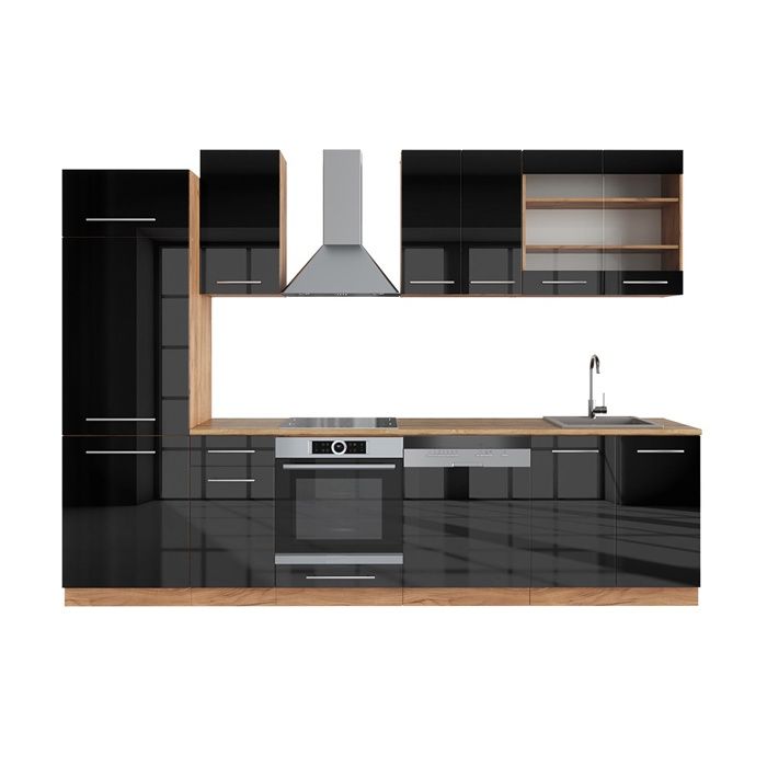 Îlot De Cuisine Fame-Line Vicco 90cm - Anthracite Brillant/Blanc Sans Plan De Travail