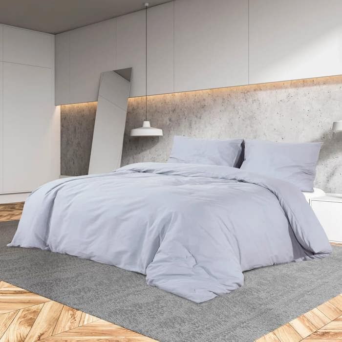 vidaXL Ensemble de housse de couette Gris 220x240 cm Microfibre légère135955