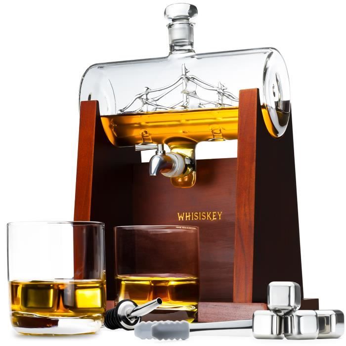 Achat Coffret cadeau Globe Decanter avec verres, pierres à whisky