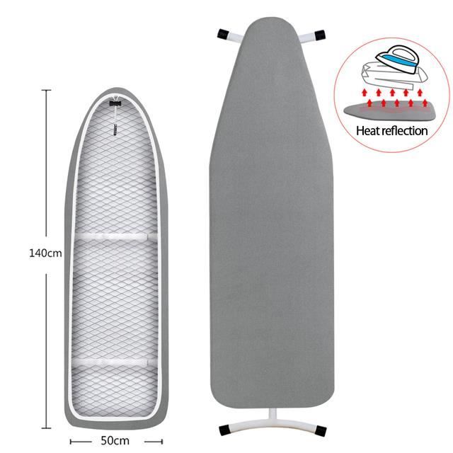 Housse Planche à Repasser Extra Large 100% Coton Rembourrage Épais - Motif Floral Gris XXL