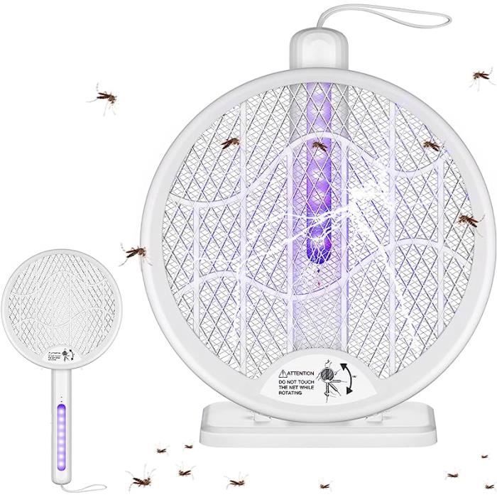 Raquette Electrique Insectes4000V Rechargeable Tapette à Mouche Raquette Anti Moustiques lectrique pour