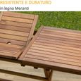 PiuShopping Table extensible pliable en bois pour extérieur de jardin – 120-160 x 70 x (h) 73 cm153-1