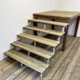 Escalier bois métal en kit h35cm - 2 marches, largeur 60cm, marches bois autoclave-1