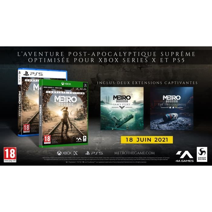 Jeu Metro Exodus PS4 - Version Française Complète (CIB), Très Bon état, Code DLC Déjà Utilisé