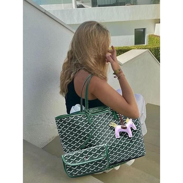 Sac fourre tout de voyage tendance sac a bandouliere en cuir pour femme sacs a main de designer pour voyage shopping plage verte