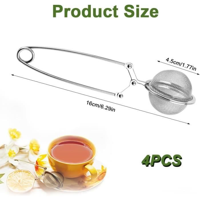 2 Pièces Pinces à Thé Boule En Acier Inoxydable 4,5 Cm - Infuseur Thé En Vrac Et Épices