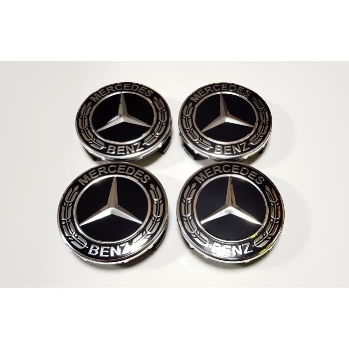 Liguanghui Lot de 4 Cache-moyeux AMG pour Mercedes-Benz Noir Mat Étoile  Moyeu 75 mm - Cdiscount Auto