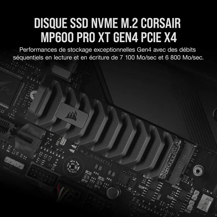 Corsair MP600 PRO XT 1 To Disque SSD M.2 NVMe PCIe Gen4 x4 (Vitesses de  Lecture Sequentielle jusqu'a 7 100 Mo/s et Vitesses d - Cdiscount  Informatique