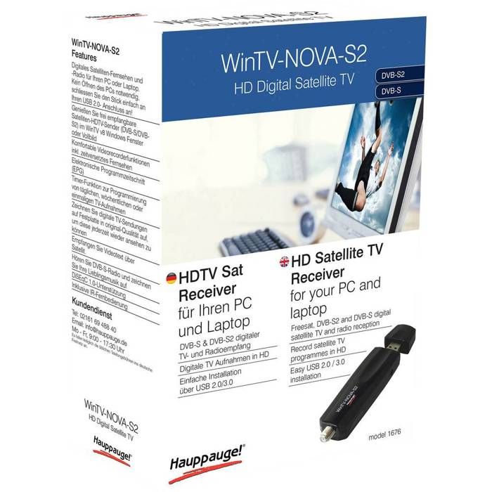 Hauppauge wintv nova-s2 dvb-s2 hd satelitski tv sprejemnik in embalaža