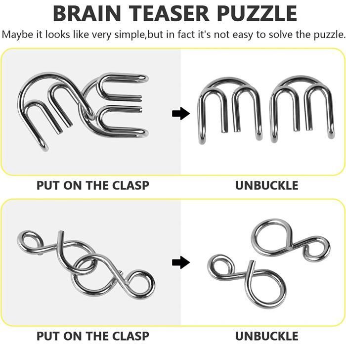 18 Casse-Tête Métal, IQ Test Disentanglement Puzzles, Jouets Fidget pour Enfants, Adolescents - Anniversaires, Mariages, Cadeaux Invités, Cadeau de Noël 18 Casse-Tête Métal, IQ Test Disentanglement Puzzles, Jouets Fidget pour Enfants, Adolescents - Anniversaires, Mariages, Cadeaux Invités, Cadeau de Noël