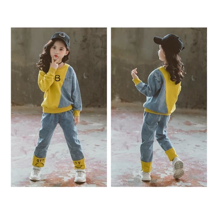 Ensemble Fille Hiver Automne 2 Pièces – Sweat à Capuche + Pantalon Jogging Confort Ultra-Doux