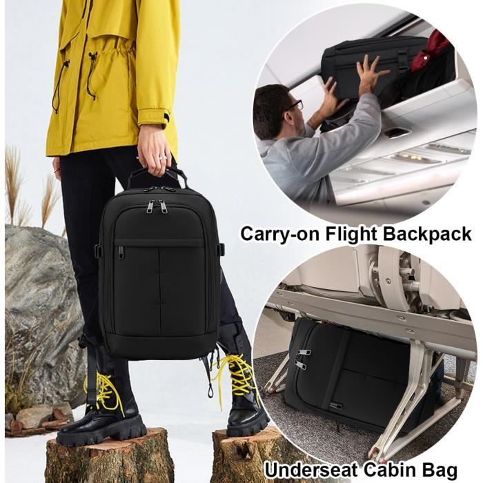 Sac à Dos Cabine Ryanair 40x20x25 Cm - Approuvé Compagnies Aériennes - Rangement Organisé Et Sécurisé - Pour Easyjet, Wizz Air...