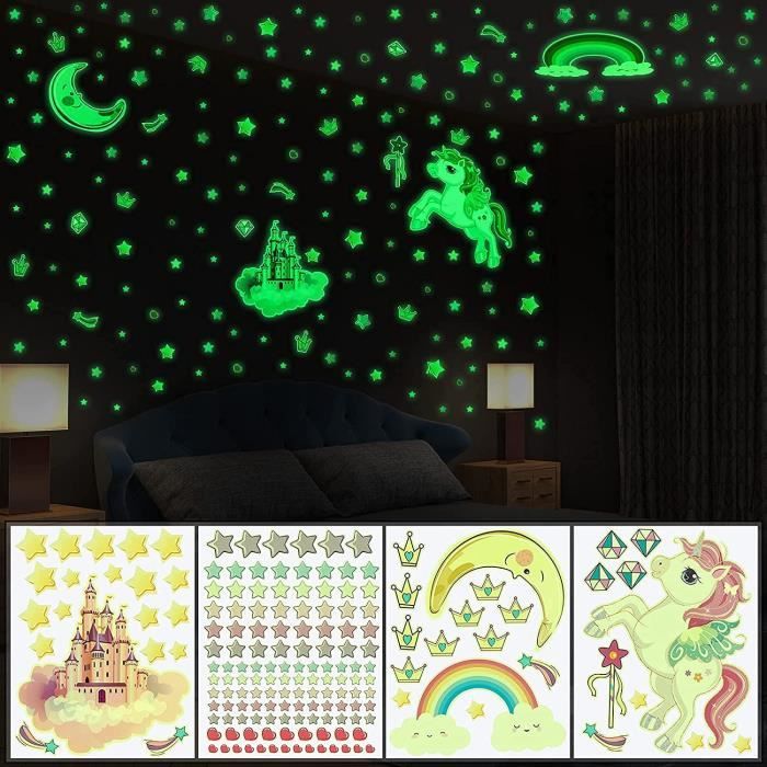 100 Autocollants Étoiles Lumineuses - Brillent Dans Le Noir Pour Déco Chambre