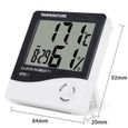 Thermomètre Hygromètre Intérieur, Multifonction Électronique Écran LCD Digital Affichage de Température et Humidité HTC-1-2