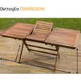 PiuShopping Table extensible pliable en bois pour extérieur de jardin – 120-160 x 70 x (h) 73 cm153-2