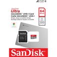 CARTE MEMOIRE SanDisk Ultra 64 Go, Carte microSDXC UHS-I pour Chromebook avec adaptateur SD et jusqu'&agrave; 120 Mo-s en vitess171-2