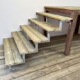 Escalier bois métal en kit h35cm - 2 marches, largeur 60cm, marches bois autoclave-2