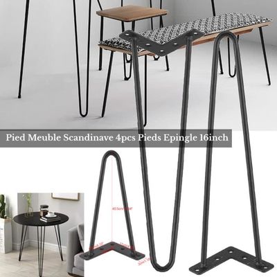 Monstershop Pieds de table épingle à cheveux - Pieds & roulettes pour meuble - Rue du Commerce