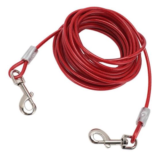 Câble d'attache en acier pour chien, double tête, résistant aux morsures, idéal pour le camping (6 mm x 10 m). | Leroy Merlin