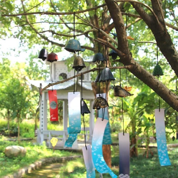 Décoration du jardin,Carillons éoliens japonais en fer, cloches