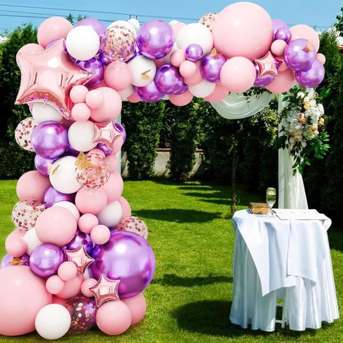 Arche de ballon violet et blanc • N°1 des Arches de Ballons
