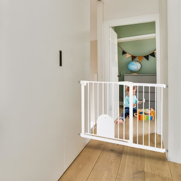 Barrière Sécurité Enfant COMOMY 75-103cm - Sans Perçage - Fermeture Automatique - Pour Escaliers Et Portes