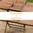 PiuShopping Table extensible pliable en bois pour extérieur de jardin – 120-160 x 70 x (h) 73 cm153-3