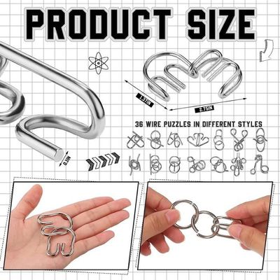 8 Pièces Casse-tête métallique Wire,Jeux Casse Tête Metal,Test Casse