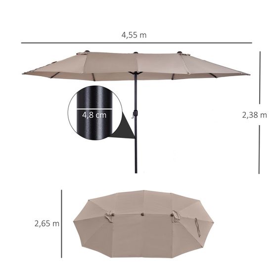 Parasol De Jardin Xxl Parasol Grande Taille 4 6l X 2 7l X 2 4h Cm Ouverture Fermeture Manivelle Acier Polyester Haute Densite Achat Vente Parasol Parasol De Jardin Xxl Parasol Cdiscount