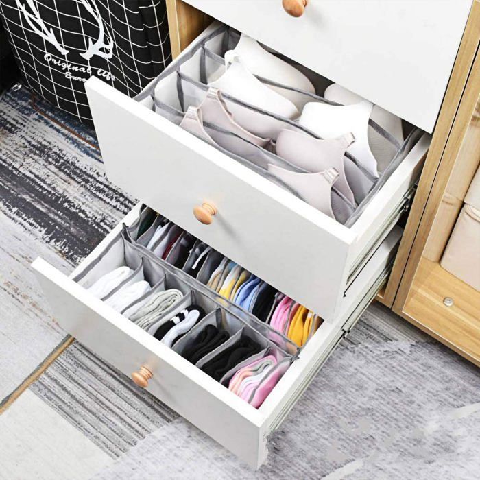 Boîtes De Rangement Pliables Miu Pour Soutiens-Gorge (Lot De 4) - Organiseur Tiroir Beige