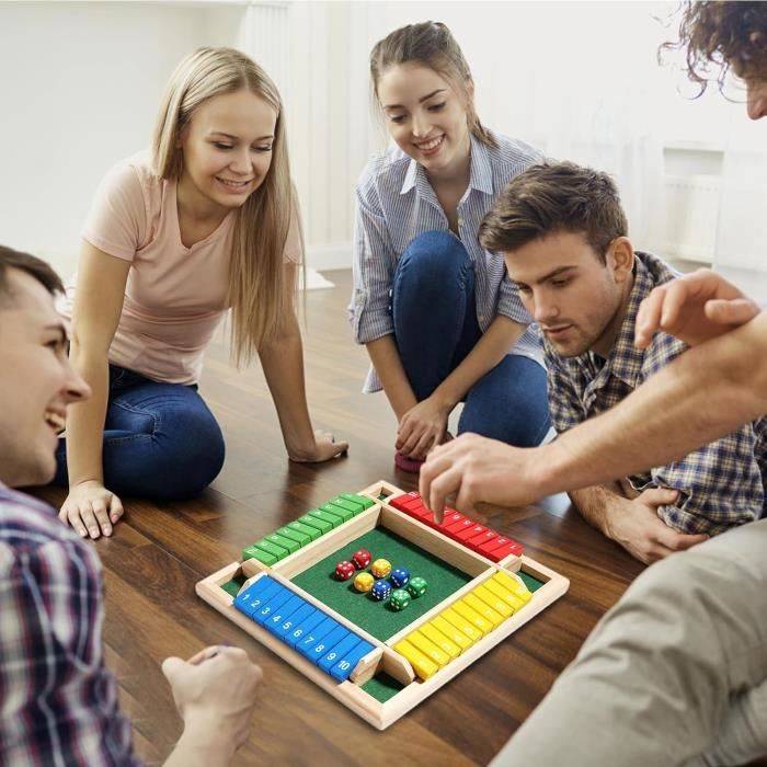 Fermez La Boîte - Jeu De Dés 6 Joueurs En Bois - Stratégie Éducative - Enfants Adultes - Jeu De Société Classique