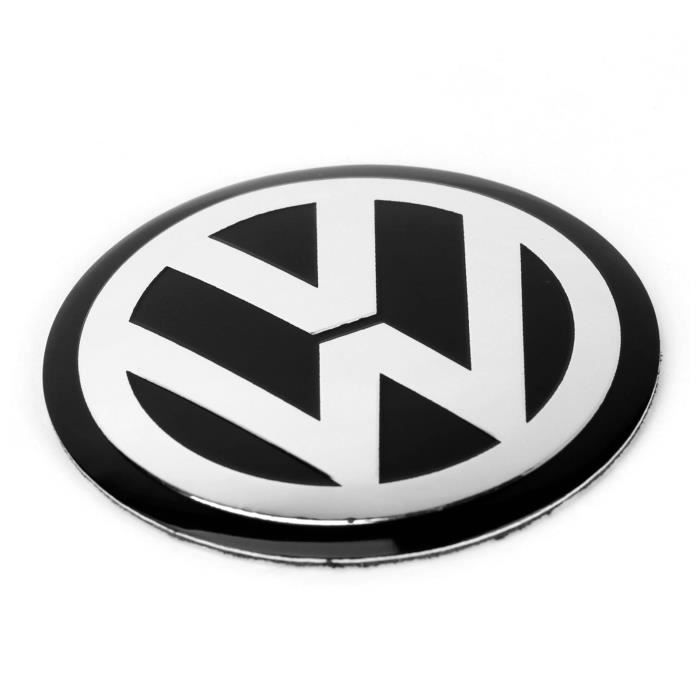 Décoration Véhicule,Autocollant de volant de voiture VW noir 4 pièces, 45MM  4.5cm, Badge de Center, emblème de Logo, autocollant de - Cdiscount Auto