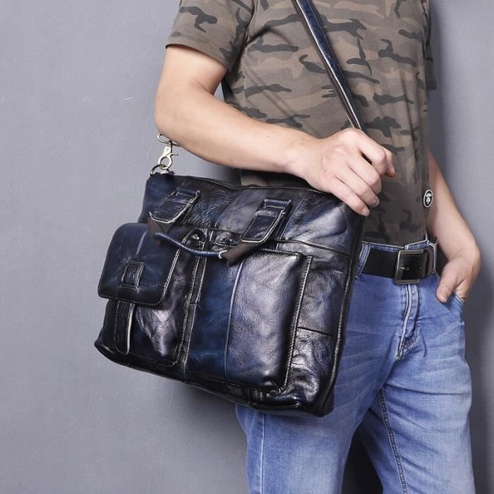 marron 5 Porte documents en cuir naturel pour hommes sacoche en malette de bureau Vintage mallette affair