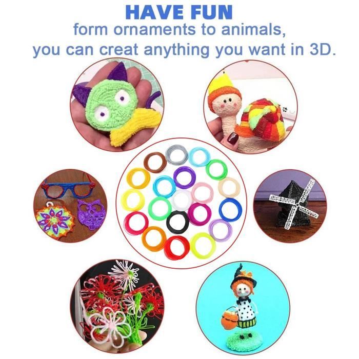 Recharges de filament de stylo 3D - Pack de recharge d'imprimante ABS 1,75  mm 3D Enfants Adultes Artiste Fourniture 3D Impression - Cdiscount  Informatique