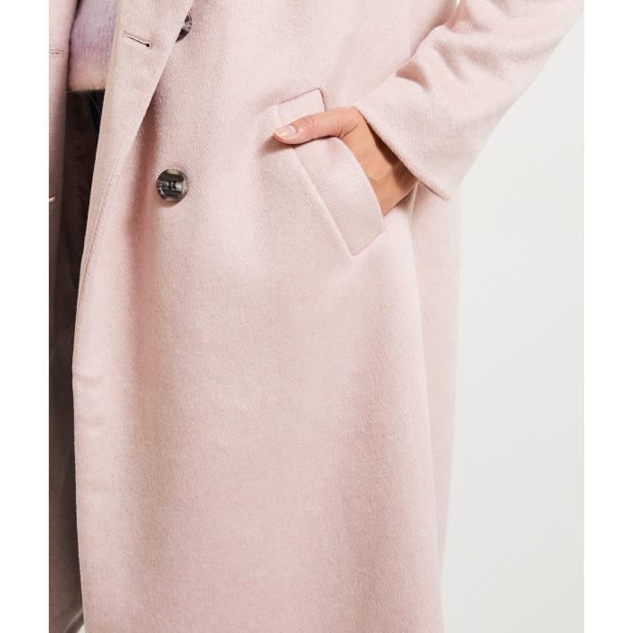Manteau long rose best sale pale
