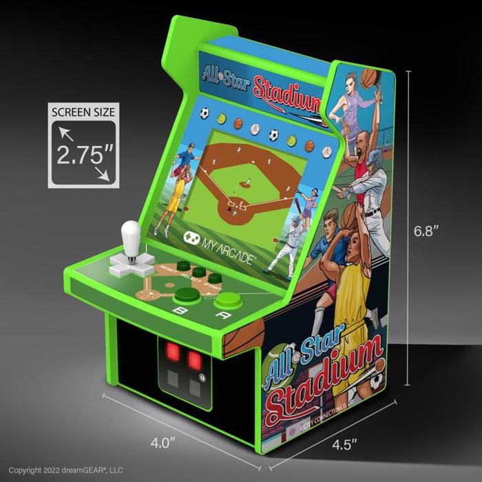 My Arcade Pico Player All-Star Arena - Mini Borne D'Arcade Rétro Avec 107 Jeux Classiques