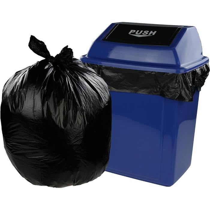 Lot de 125 sacs poubelle noirs 40L pour poubelle haute WOVTE