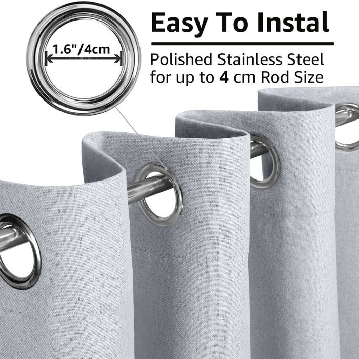 Rideau Occultant Lot De 2 Rideau Isolation Thermique Anti Froid-Chaleur