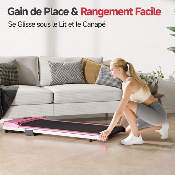 Tapis De Course Avec Inclinaison 9%, Moteur 2.5HP 800W, Vitesse 6 Km/h, Amorti Confort