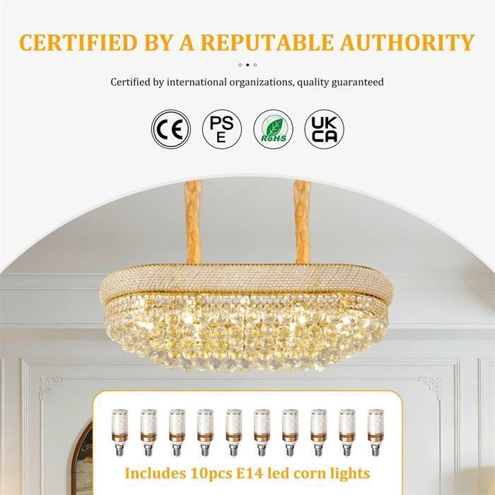 Suspension Dorée Salon Lustre Cristal Doré 6 Bras TRY-YEAN - Style Européen E14 Pour Salon Lustre Salon Doré