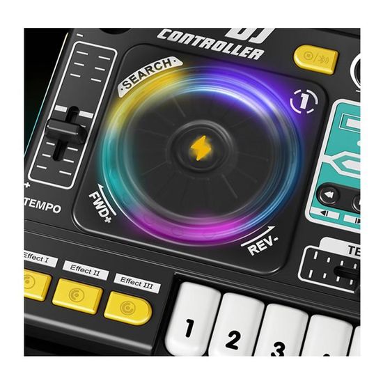 Table De Mixage DJ Pour Enfant – Platines Avec Lumières, Micro Et USB – Cadeau Musical Dès 3 Ans