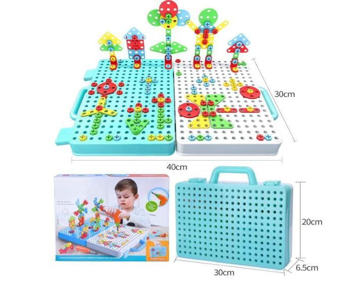 Beinhome 316 Pcs Kit Mosaique Enfant Puzzle 3D Jeux Montessori de Construction Bricolage de Éducatifs avec Perceuse Tournevis Enfant Cadeau pour 3 4 5 Ans Enfants Garcon Fille Beinhome 316 Pcs Kit Mosaique Enfant Puzzle 3D Jeux Montessori de Construction Bricolage de Éducatifs avec Perceuse Tournevis Enfant Cadeau pour 3 4 5 Ans Enfants Garcon Fille