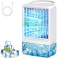 Climatiseur portable USB, ventilateur à glace, 3 vitesses, 7 LED, 2 ports de brume, minuterie, pour chambre, maison, bureau